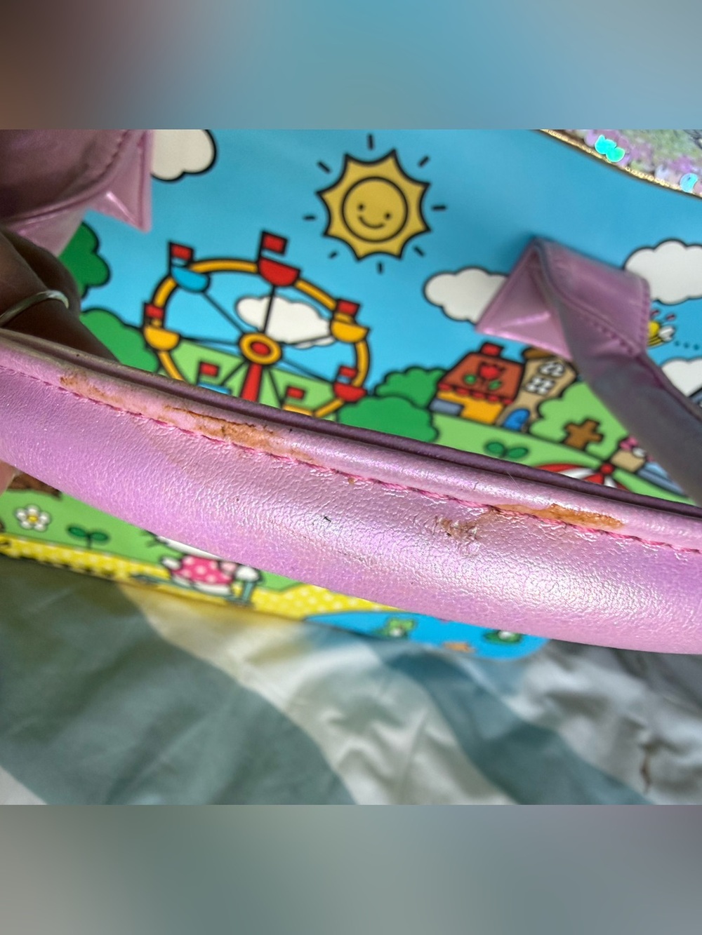 Irregular Choice Flip Sparkle Hello Kitty My Melody 2 side Friendship Travel Bag - Picture 13 of 17